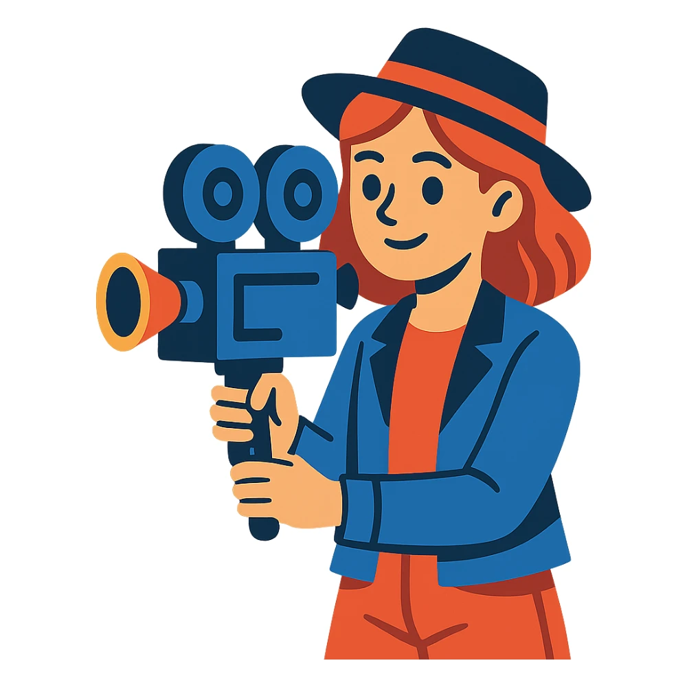 a girl as a film character sticker