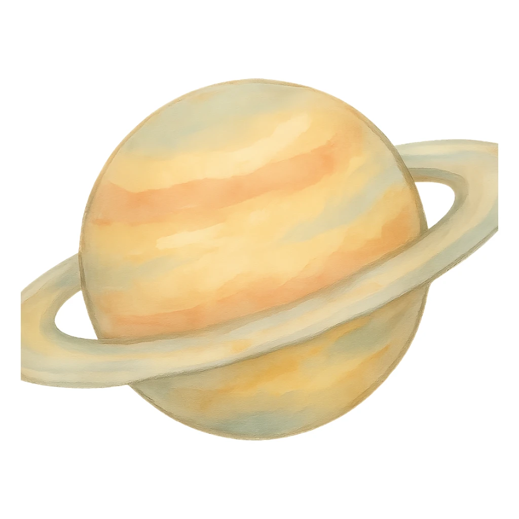 icon of a planet, soft colors, painterly sticker