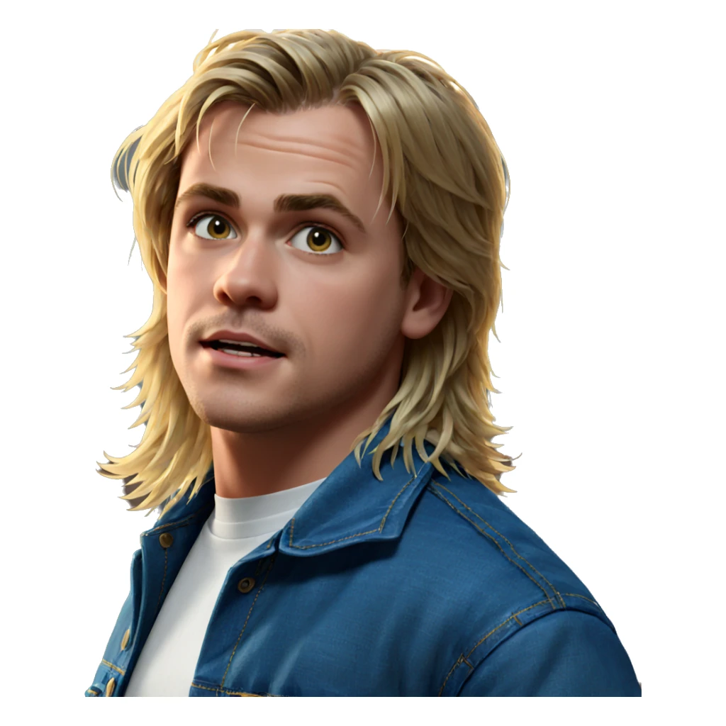 blonde boy in denim jacket sticker