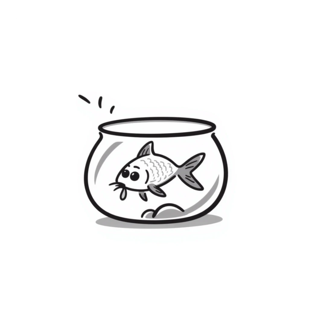 goldfish making a derpy face with tongue sticking out sticker