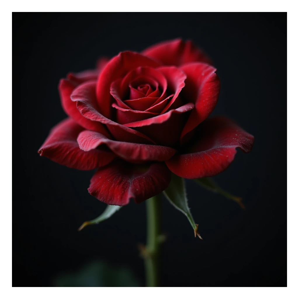 realistic gothic rose, black and red, photorealistic style, no background sticker