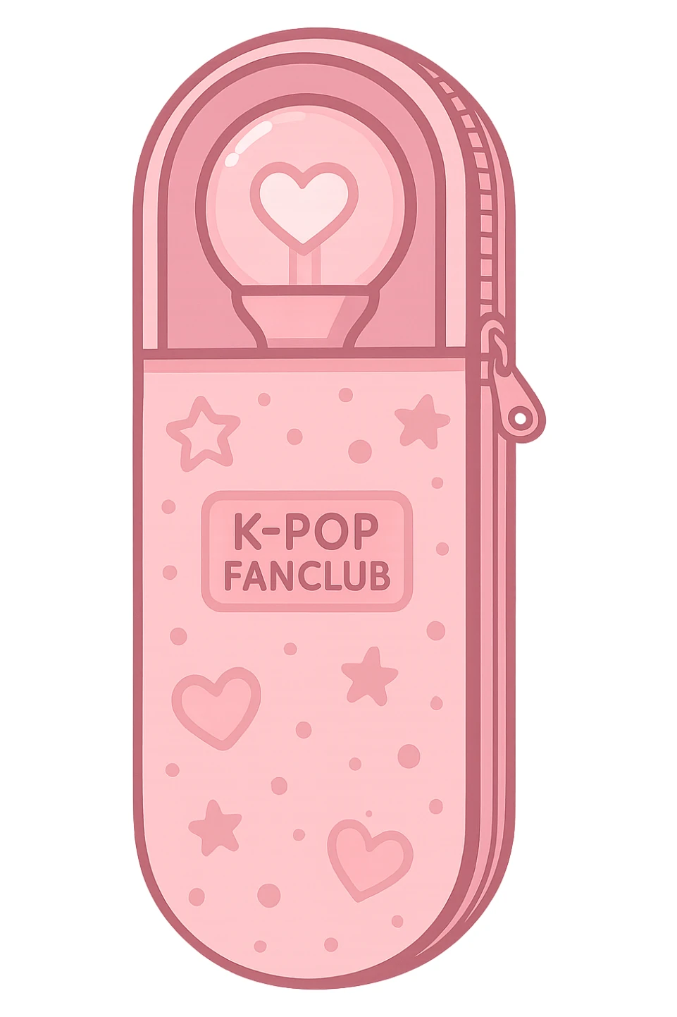 pink kpop fan club lightstick case, cute and trendy sticker