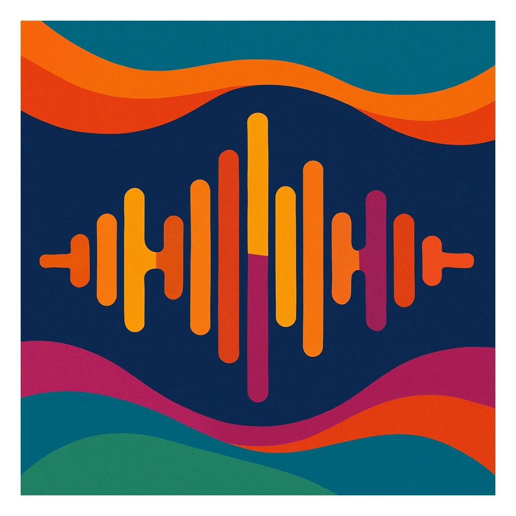 vibrant toon style illustration of a sound wave sticker