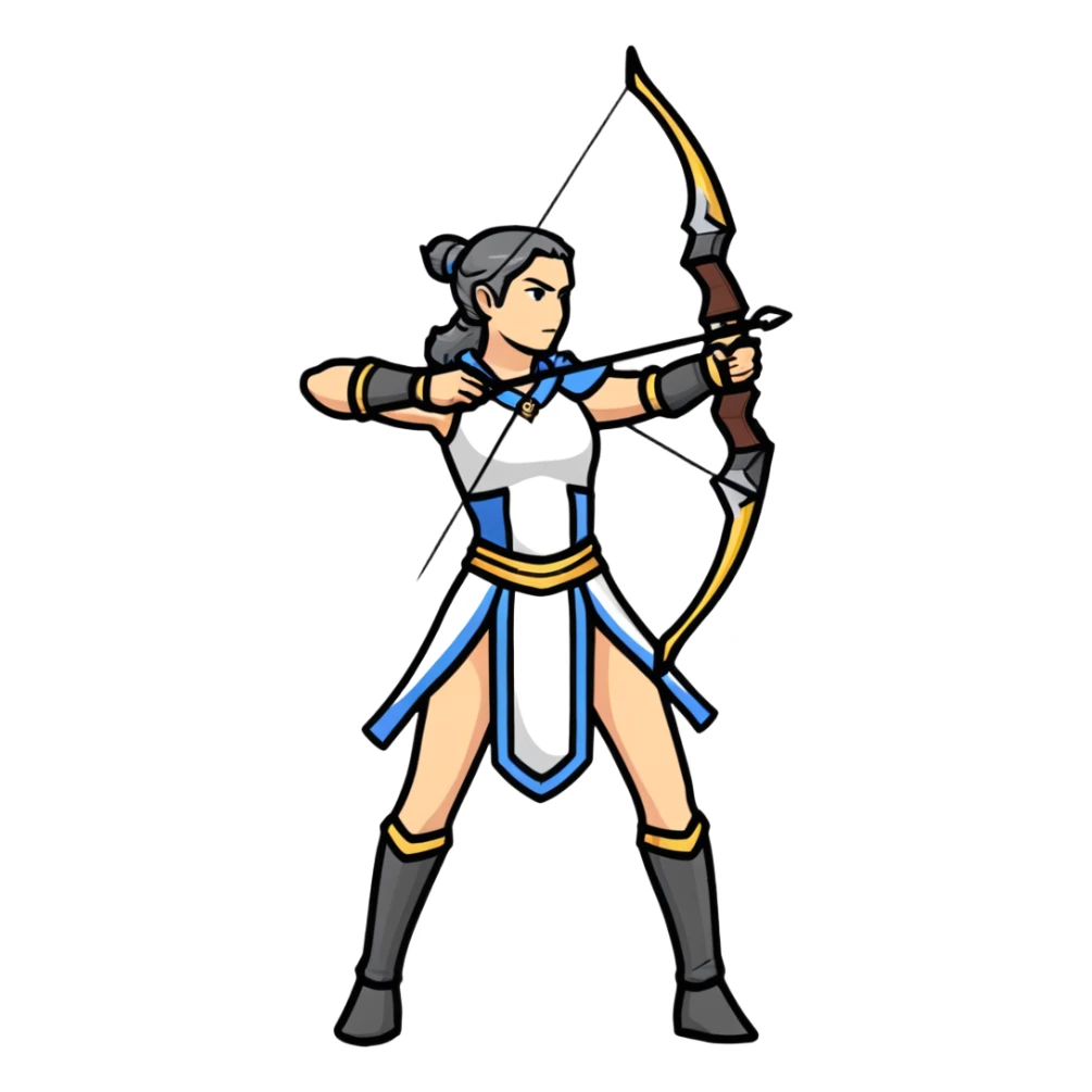 Archer Queen from Clash of Clans, full body, battle stance sticker