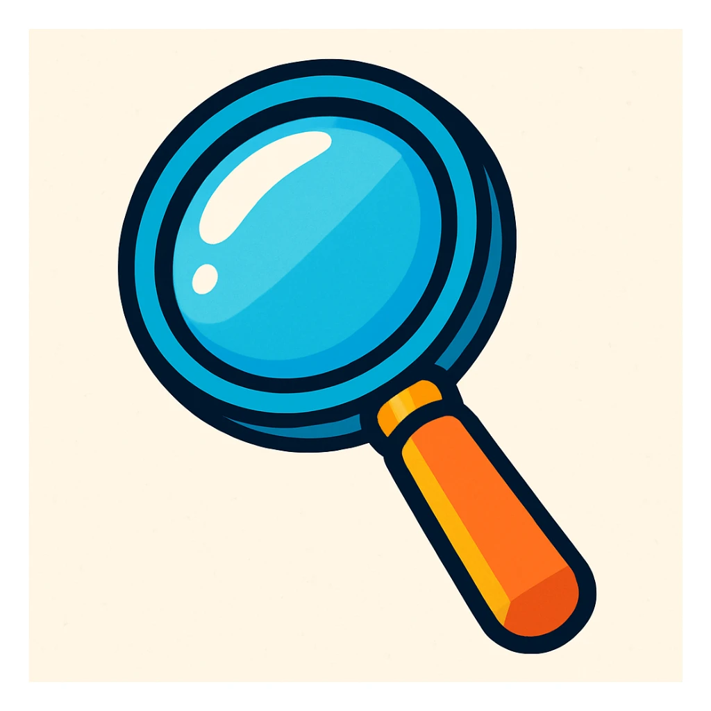 magnifying glass sticker