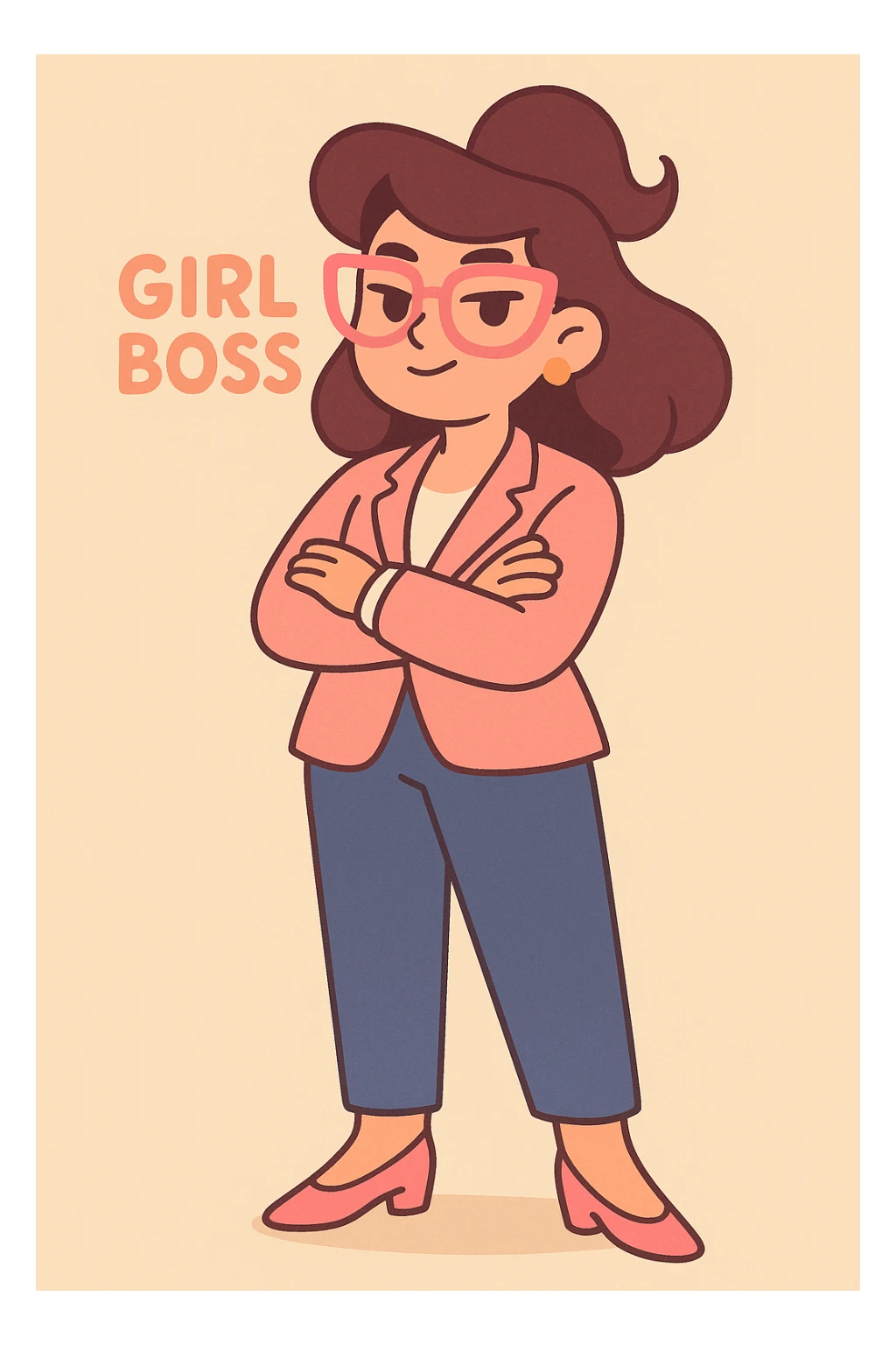 girl boss, elegant, chic, leadership, soft pastel colors sticker