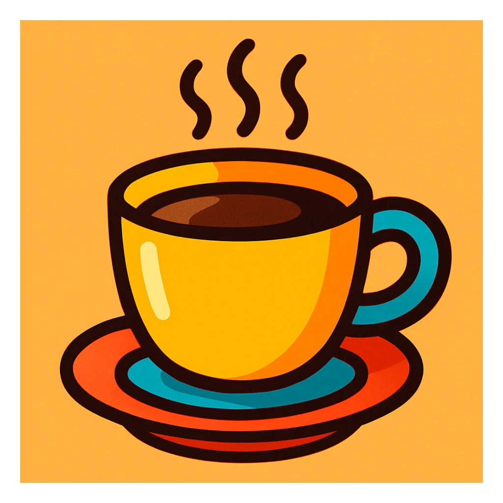 A coffee cup sticker