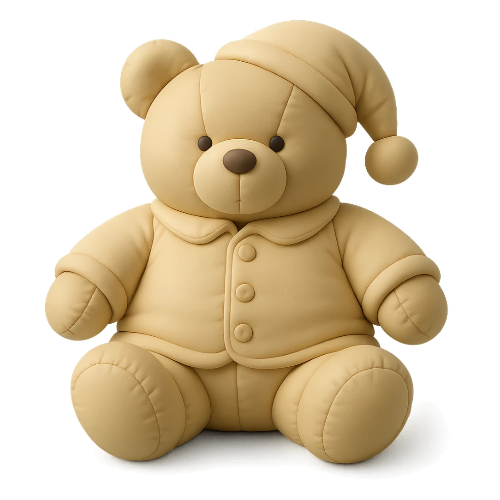 teddy bear wearing soft and cozy pajamas, cushion style sticker