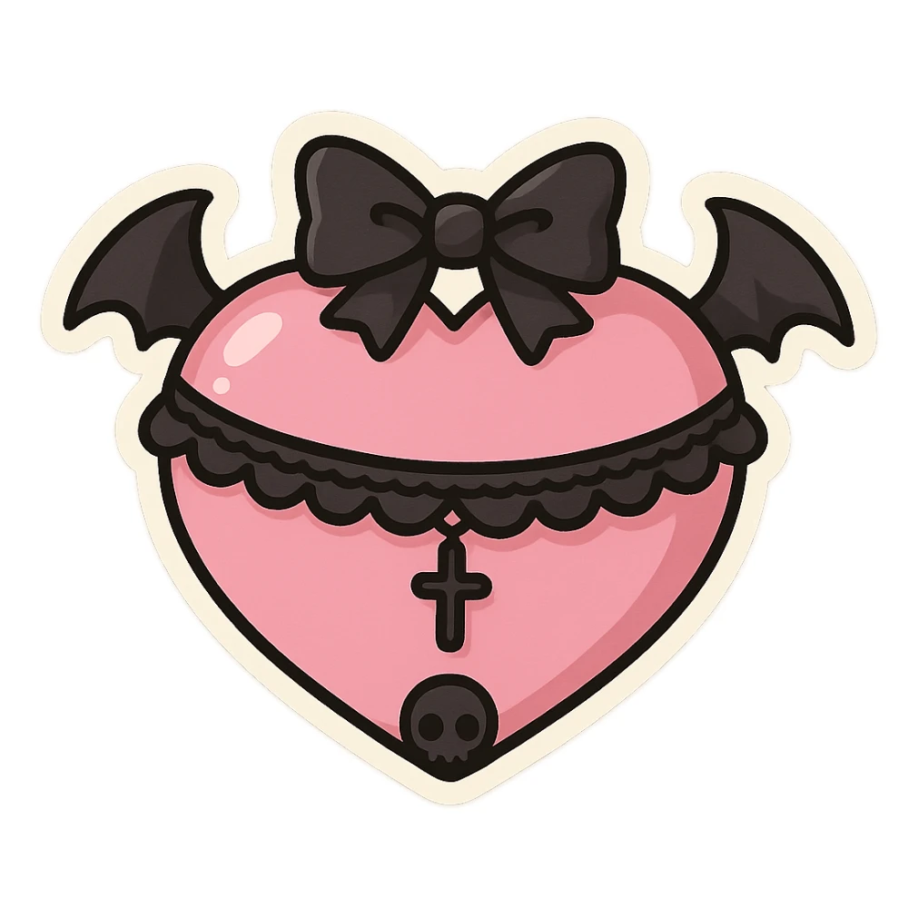 Goth pink object sticker