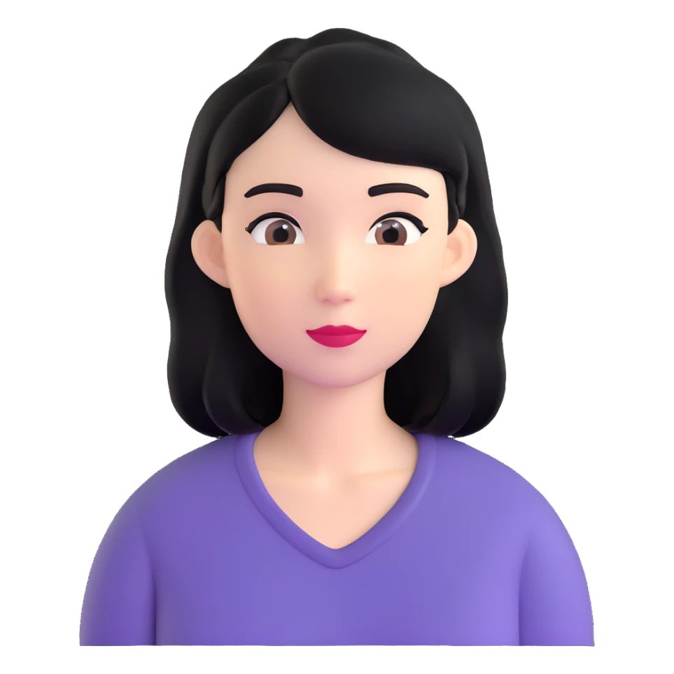 young woman with black hair, 25 years old sticker