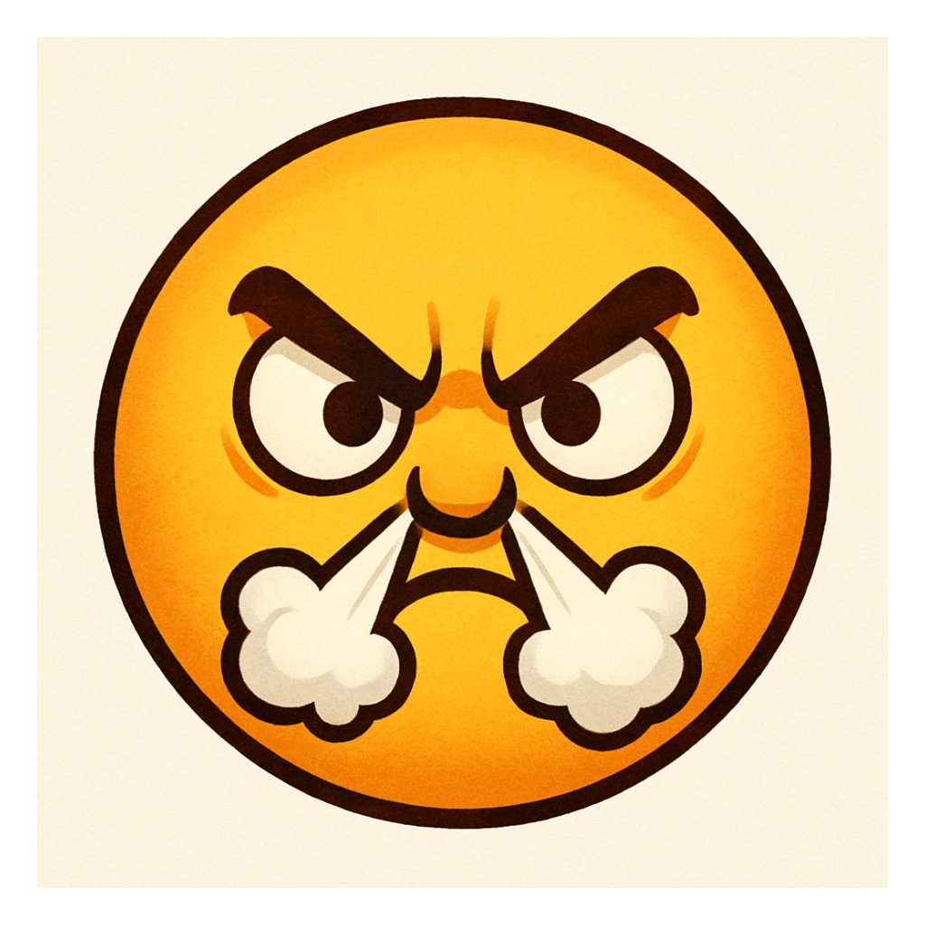 emoji with face with steam from nose sticker