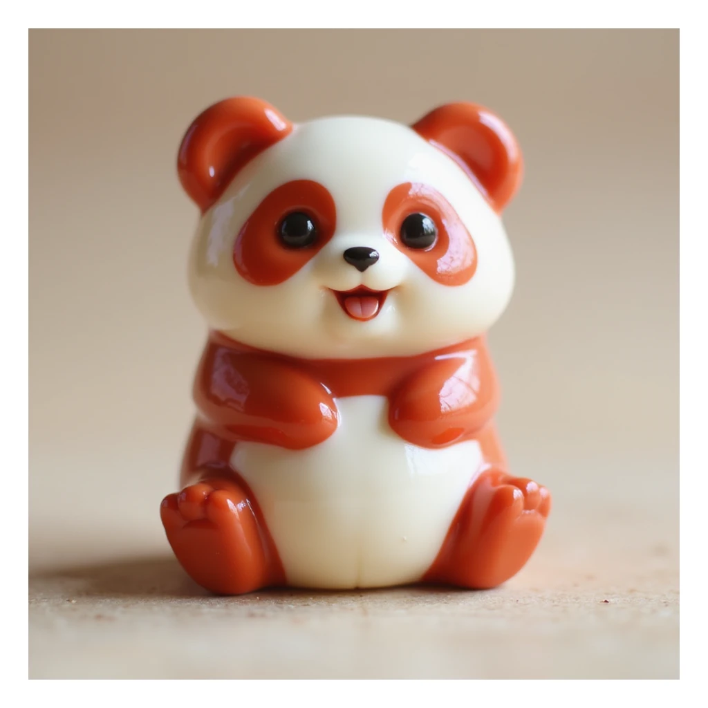 realistic candy shaped like a cute panda, photorealistic style sticker