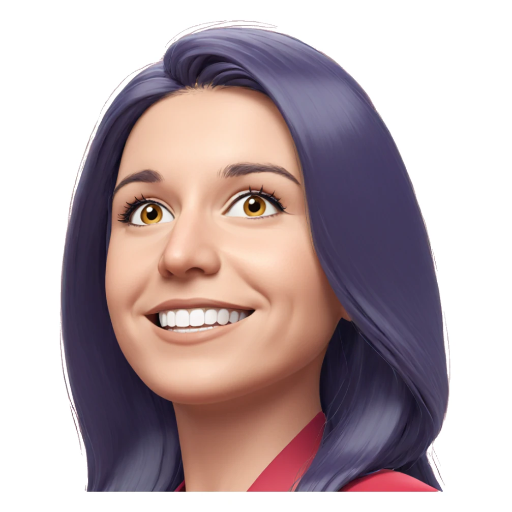 girl with long hair smiling sticker