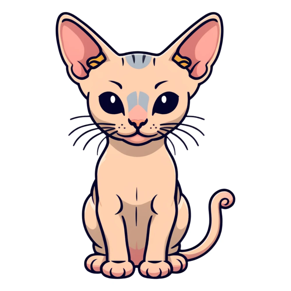 hairless sphynx cat full body pose sticker