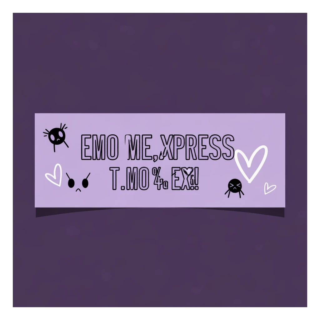 minimal emo banner, cute, expressive sticker