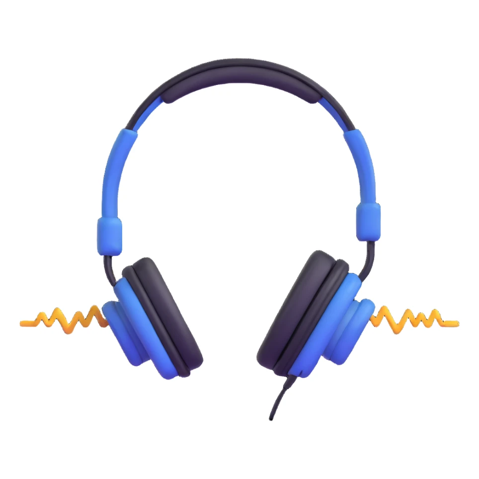 sound wave being enjoying music with headphones sticker