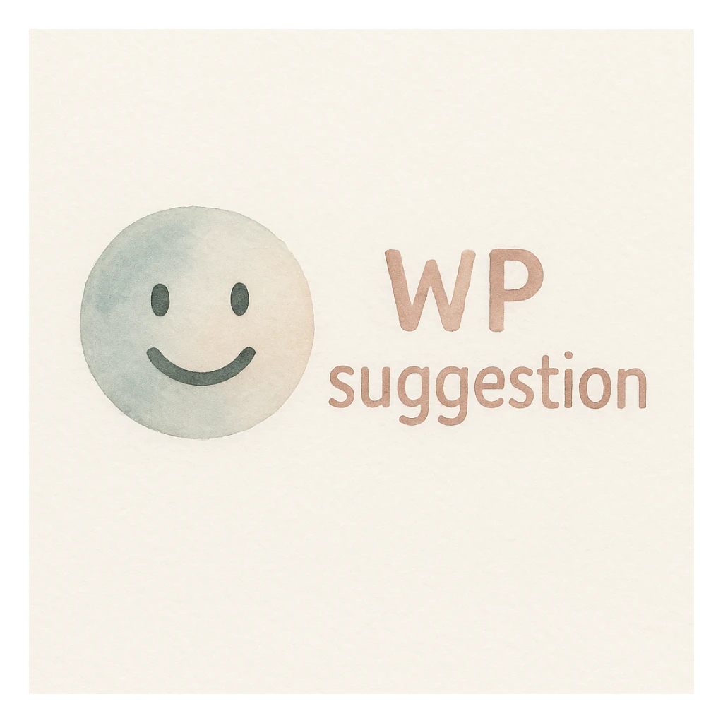 emoji with the text 'WP suggestion' in a watercolor art style, suitable for IT team Slack reactions sticker
