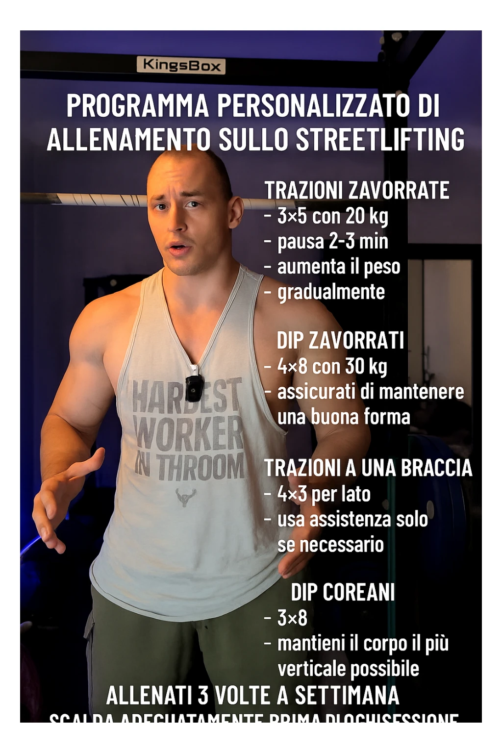 Uomo che crea un programma personalizzato per un suo cliente, sullo streetlifting, tutto in italiano sticker