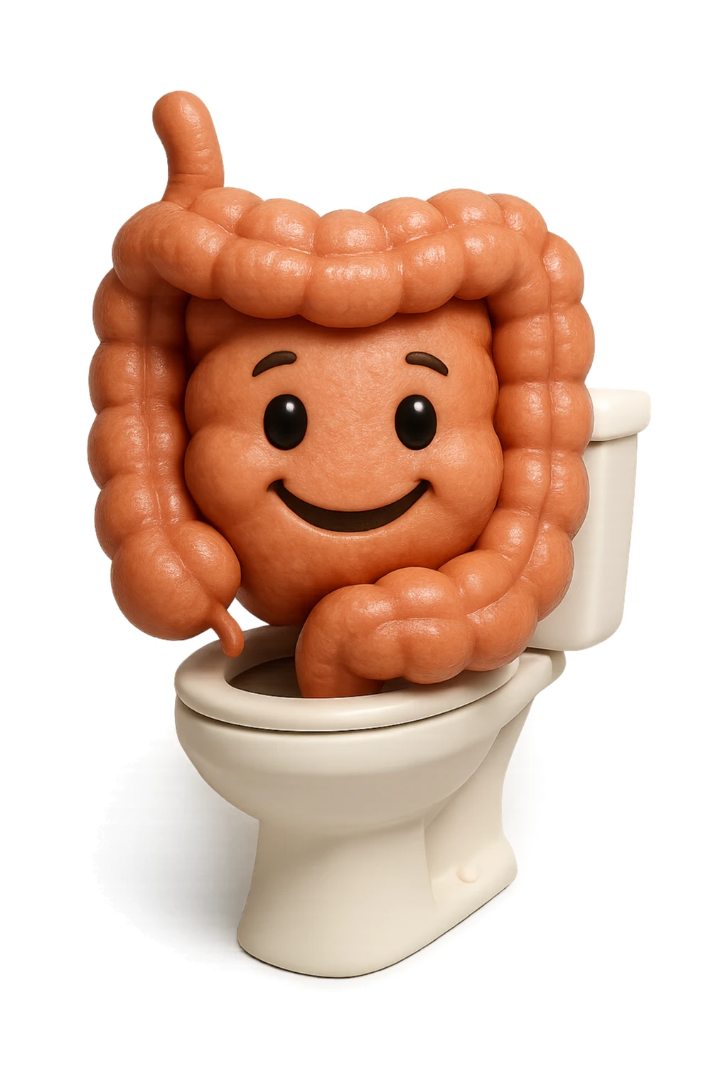 EMOJI STILE IPHONE 3D DI intestino felice seduto sul wc  FALLO MOLTO REALISTICO IN 3D sticker