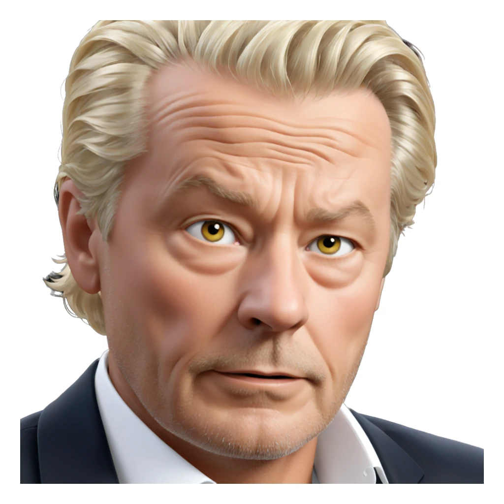 blonde man in white shirt sticker