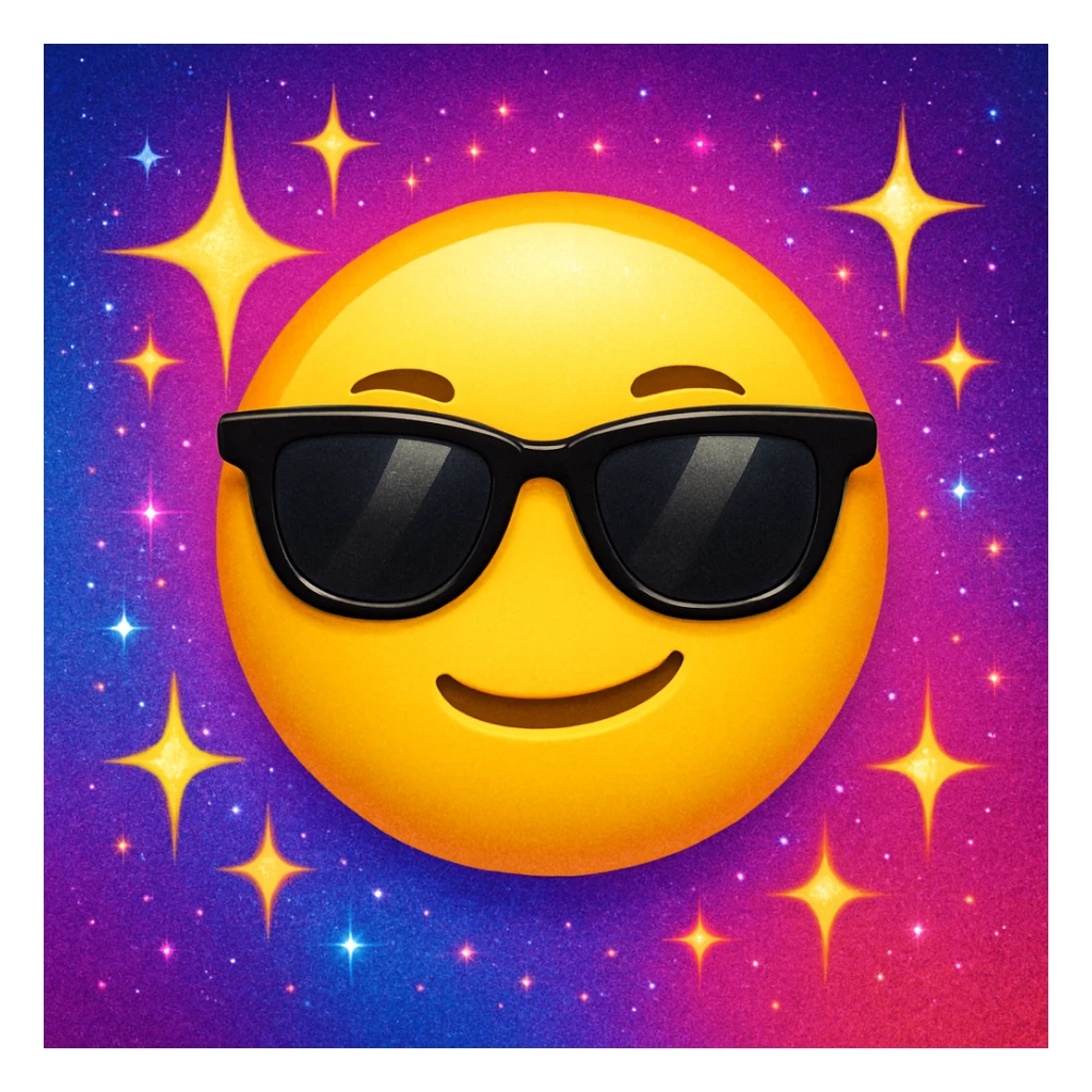 slay emoji with sparkles sticker