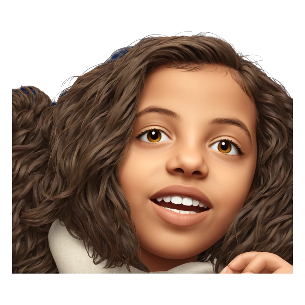 realistic portrait of brown hair sticker