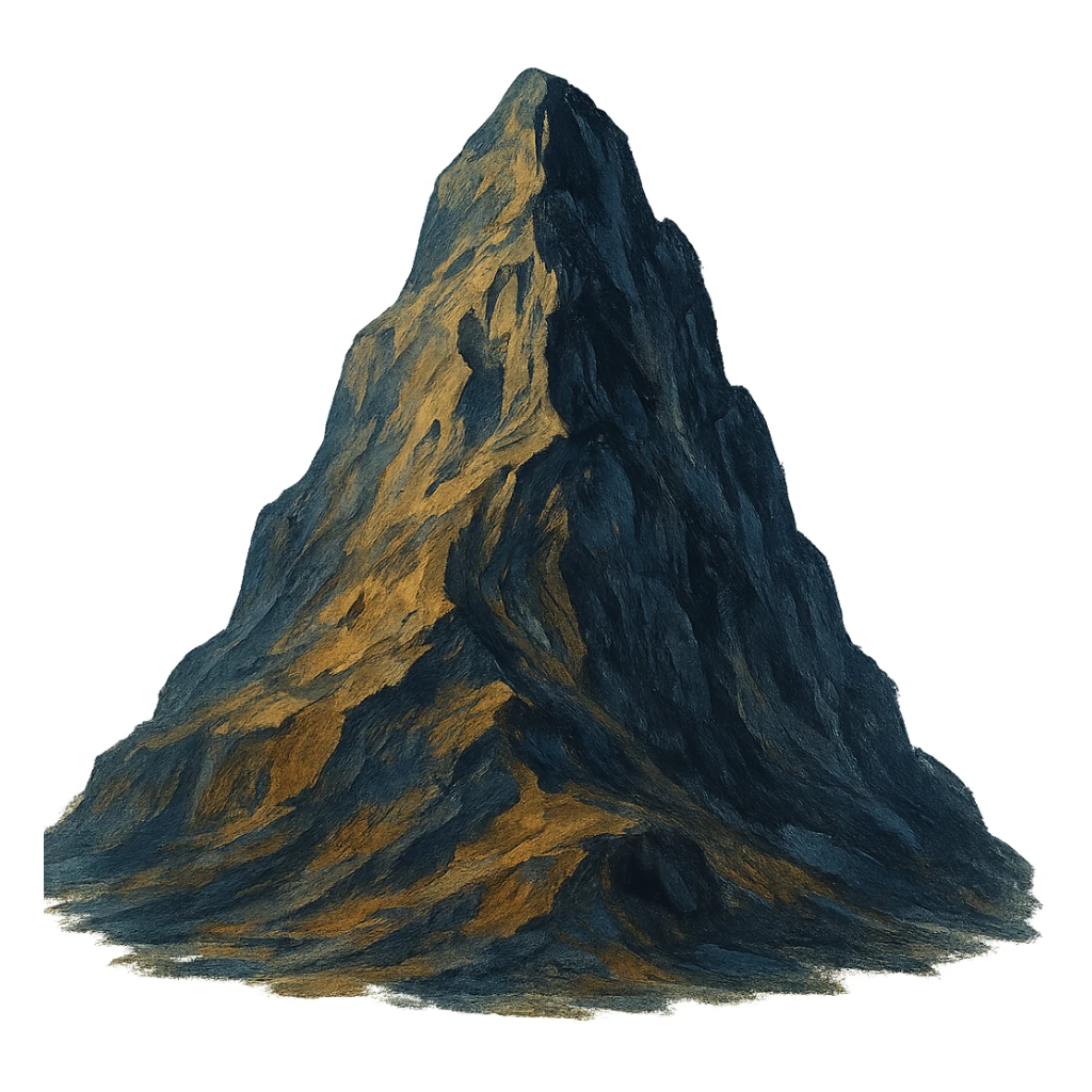 sturdy mountain, symbolizing strength and resilience, distinct artistic style sticker