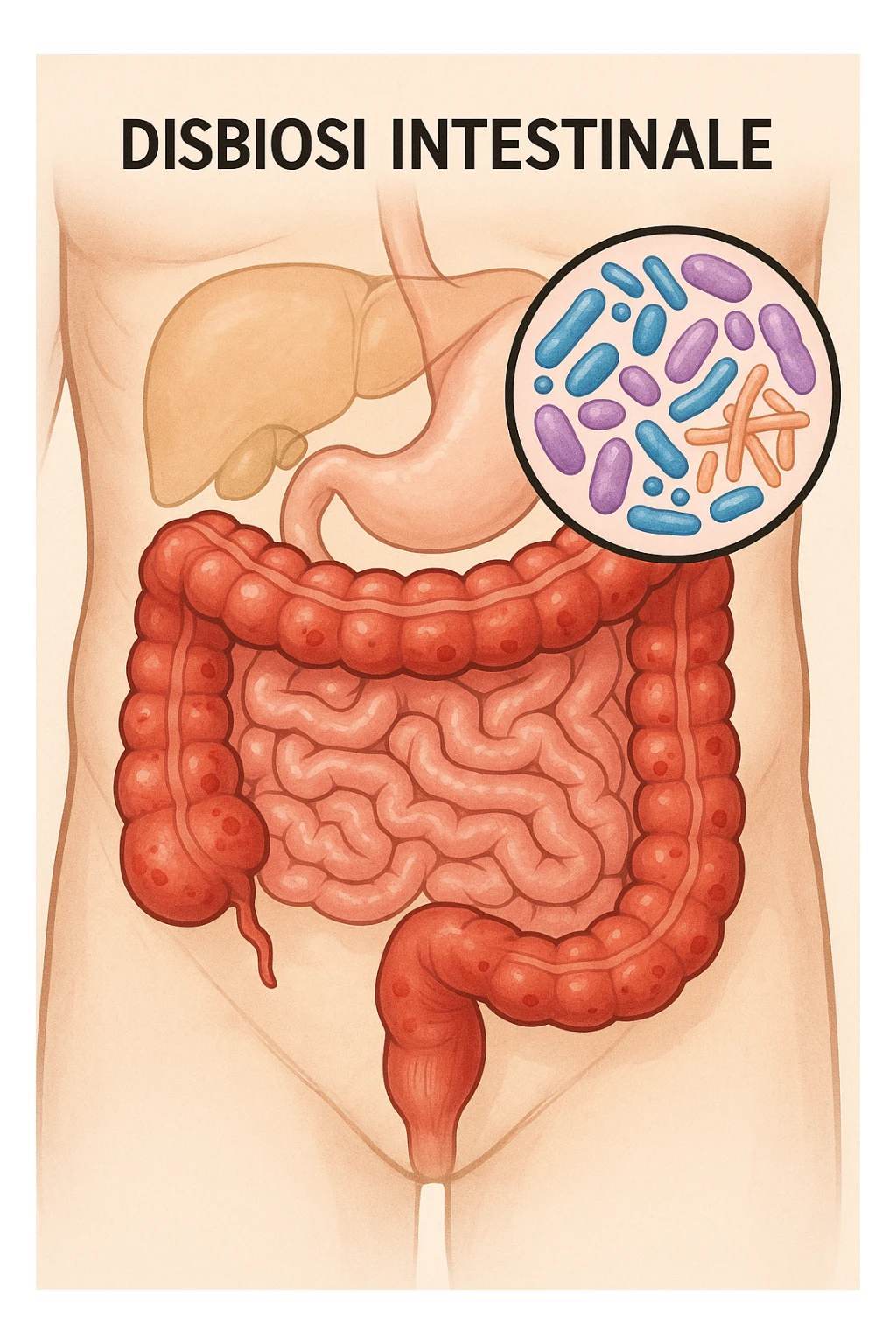 disbiosi intestinale vista anatomicamente sticker