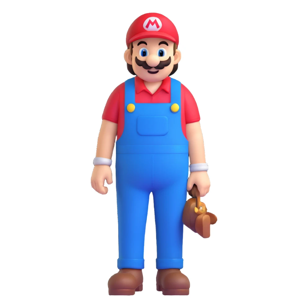 Mario with red shirt and blue overalls sticker