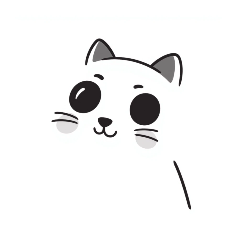 cute white cat with makeup on its face and a little bit of light pink sticker