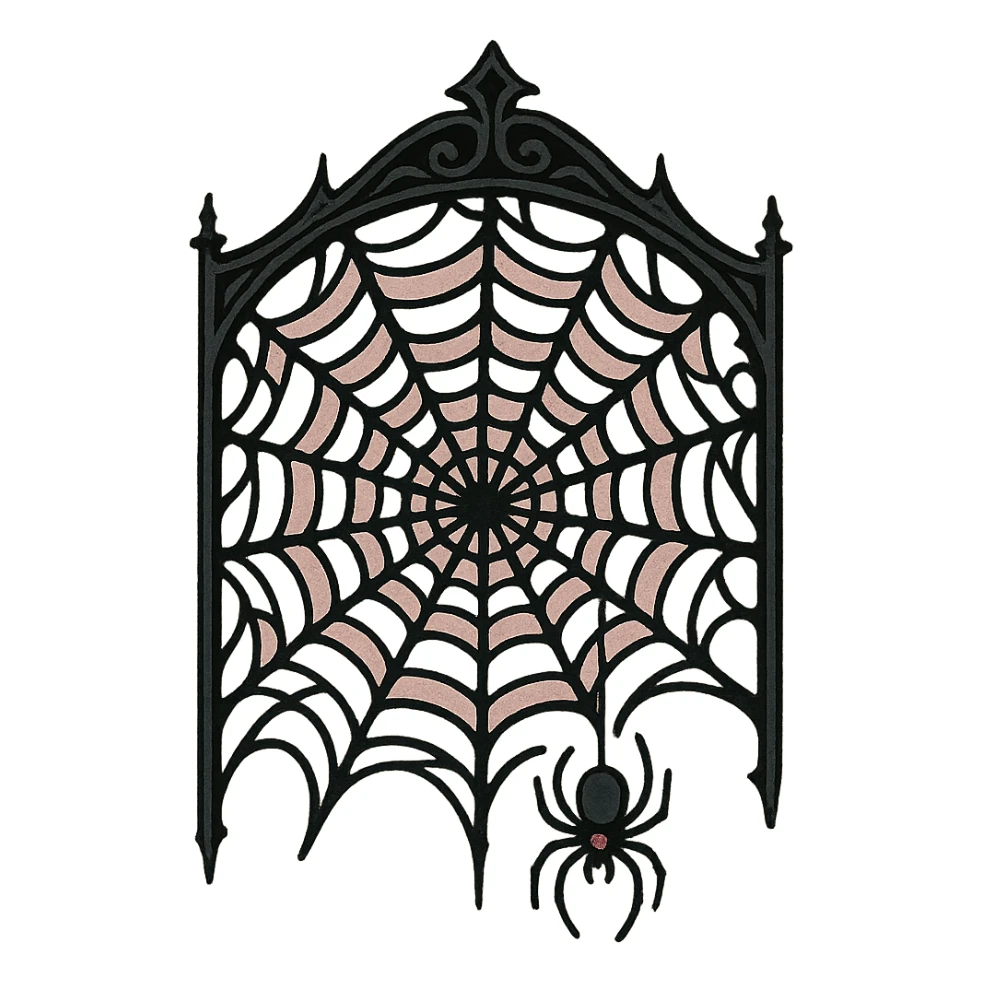 gothic spiderweb, black and pink colors sticker