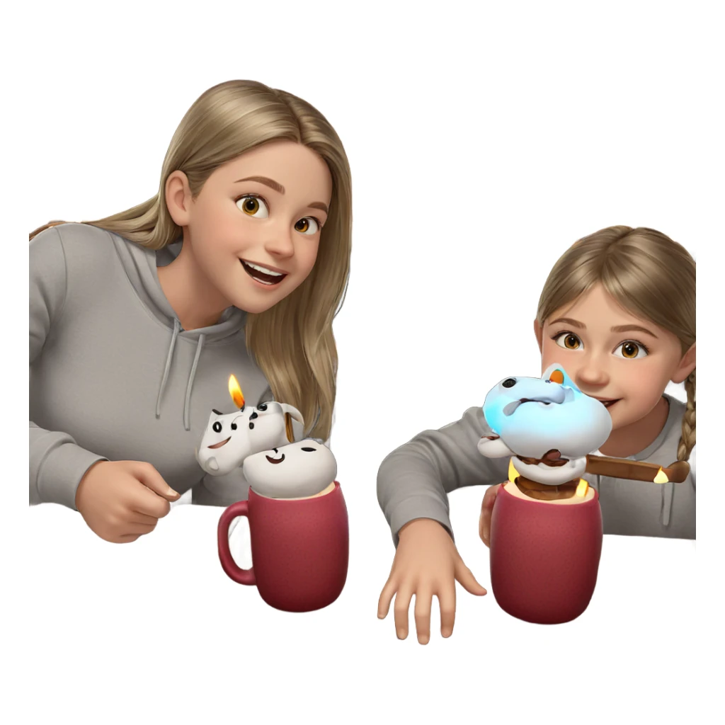 smiling girls at candlelit table sticker