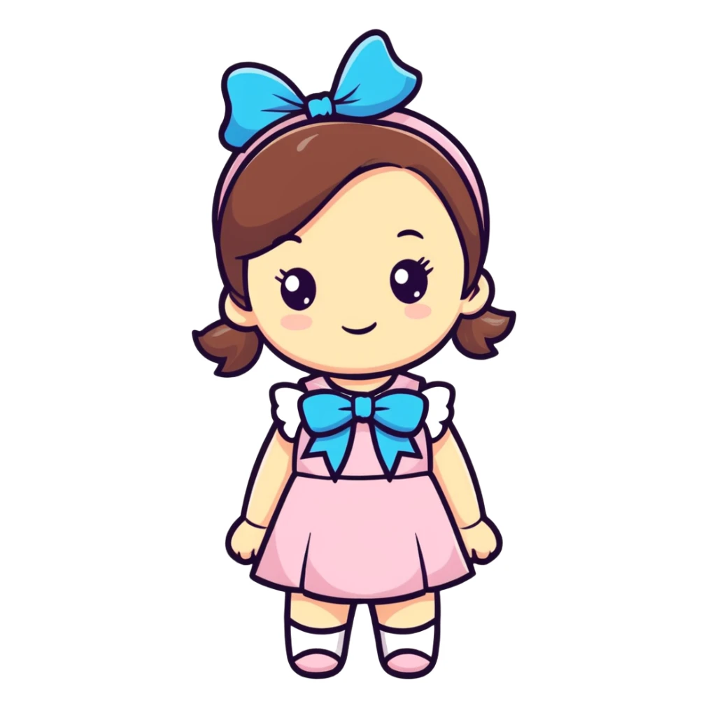 Girl with bow with star bucks sticker