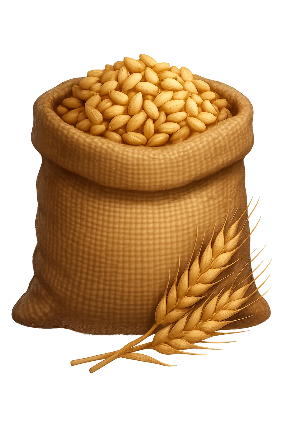 Детализированный емодзи мешка пшеницы на пнгфоне без фона sticker