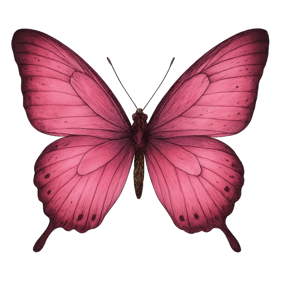 pink butterfly, digital illustration sticker