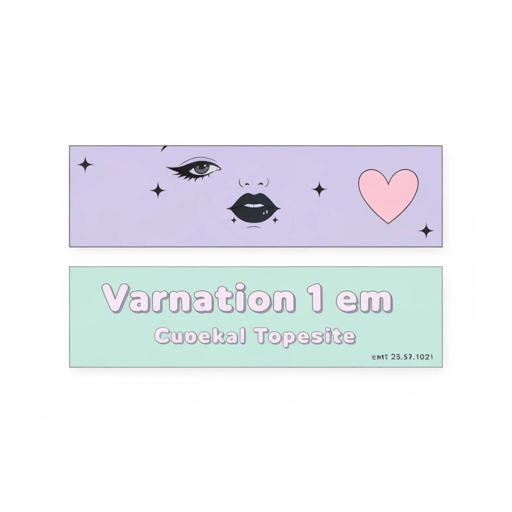 pastel emo banner with a heart accent, cute, expressive, minimal, variation 1 sticker