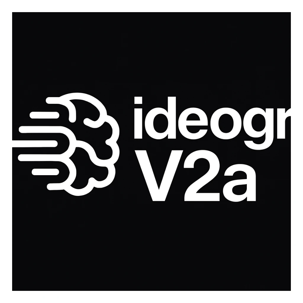 recreate this logo with text of "ideogram V2a", MAKE IT FIT IN SQAURE  sticker