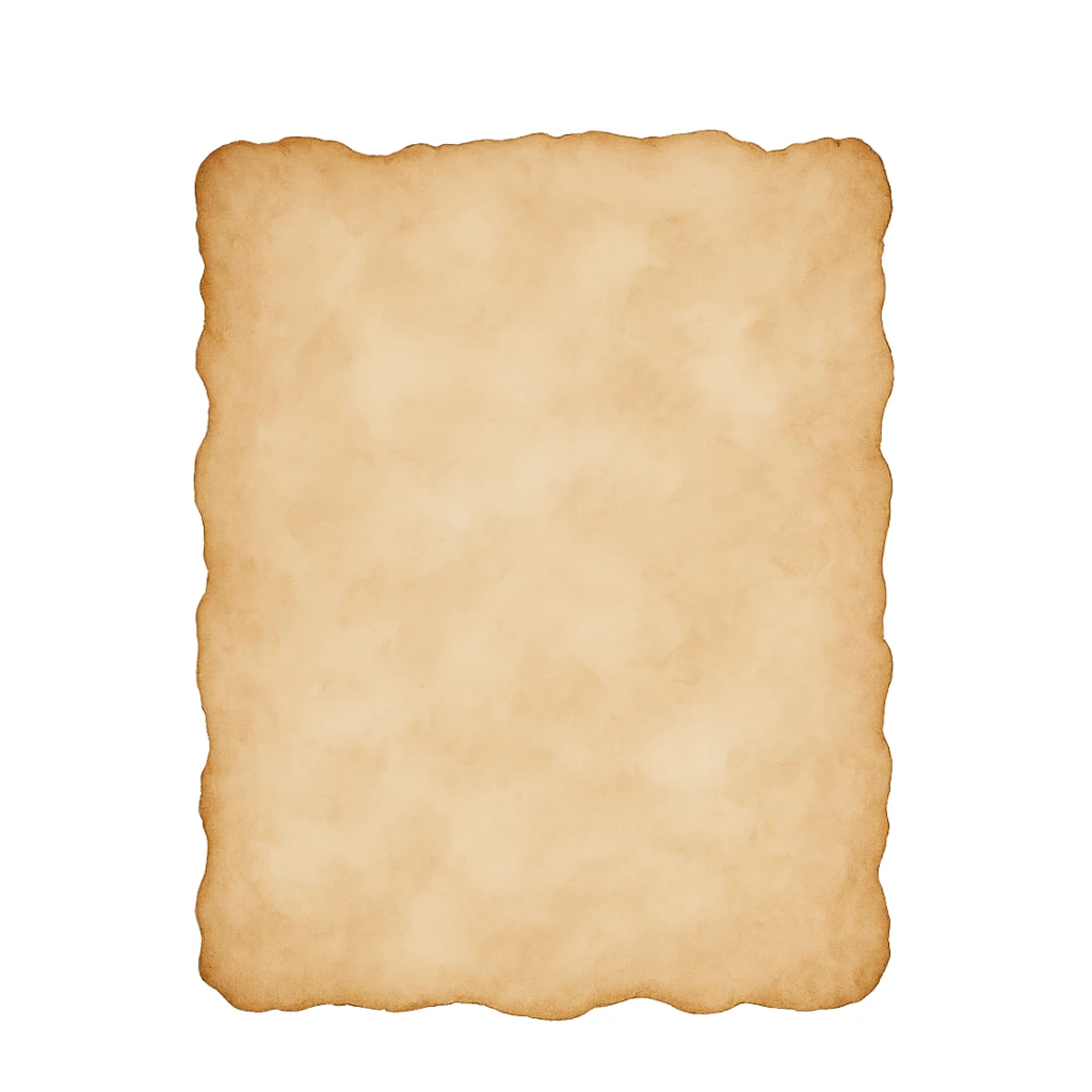 abstract vintage paper edge with uneven shape, soft hand-painted texture, transparent background, no face, no hands, no legs, no characters sticker