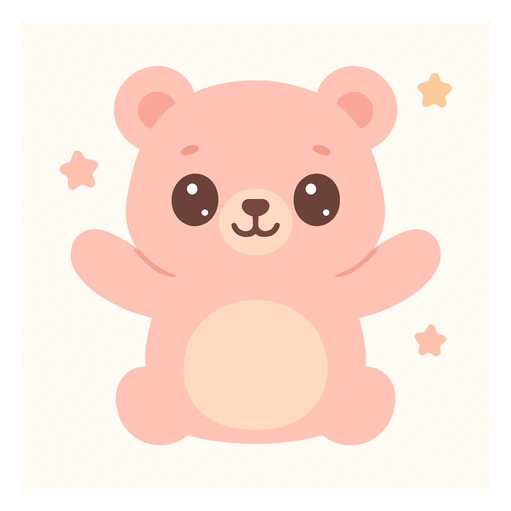 a bear with open arms ready to hug, friendly style, warm and inviting, smiling face sticker