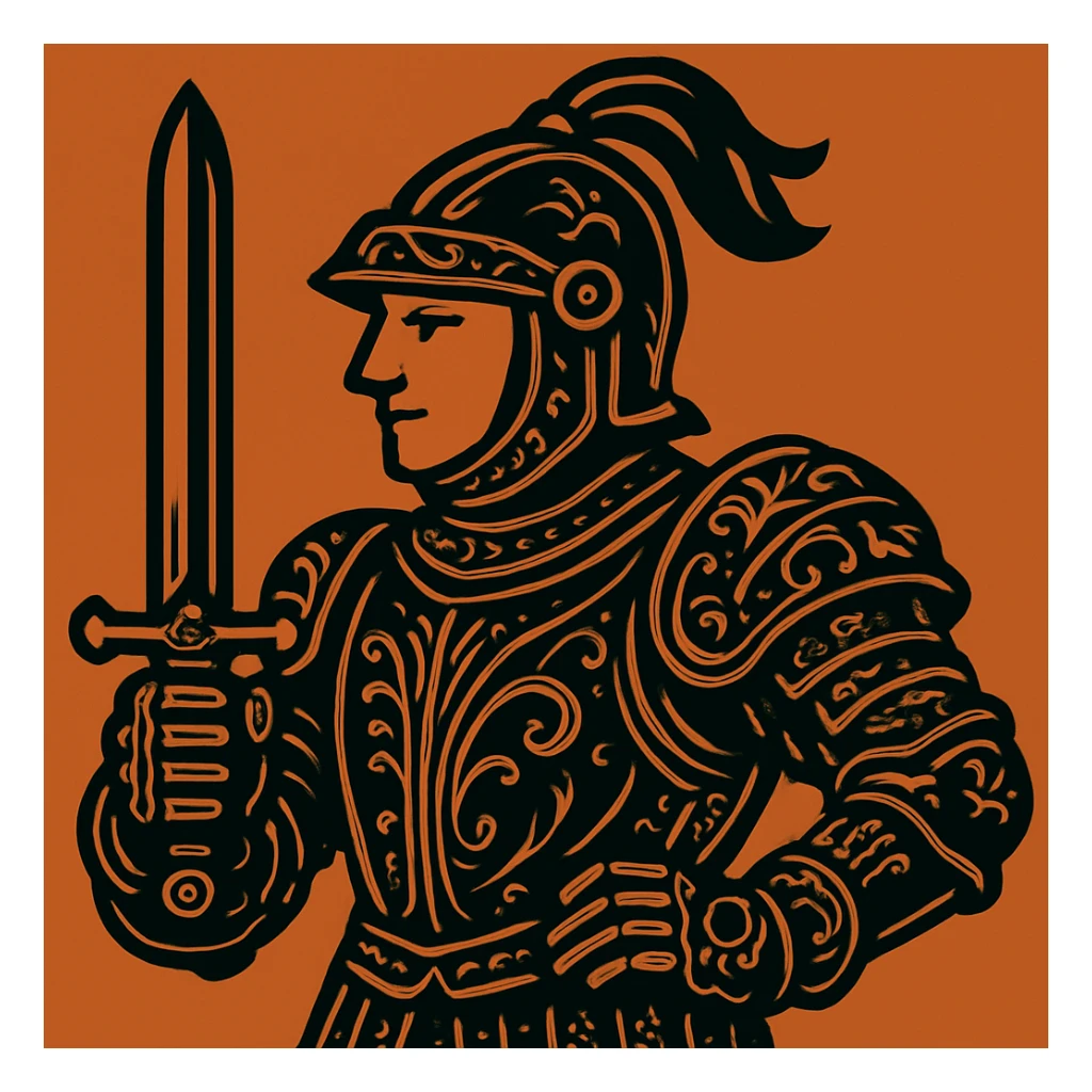 Add more detailed armor plates and engravings with bold lines, keep cartoon style. sticker