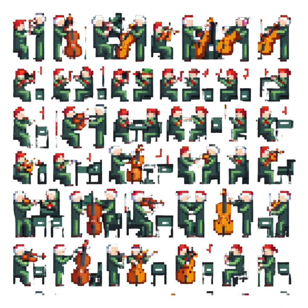 orchestra playing 12 Days of Christmas, festive sticker