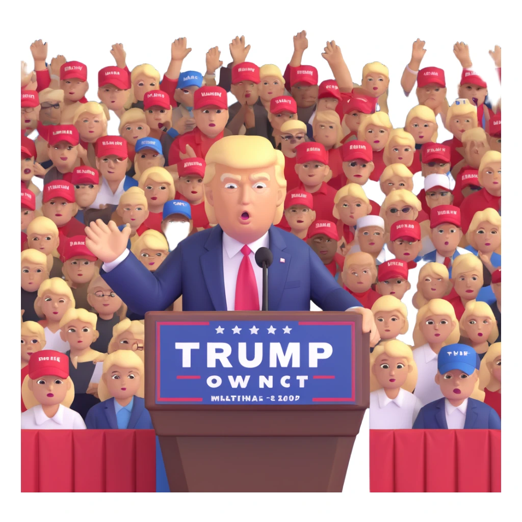 Donald Trump speaking at a rally sticker