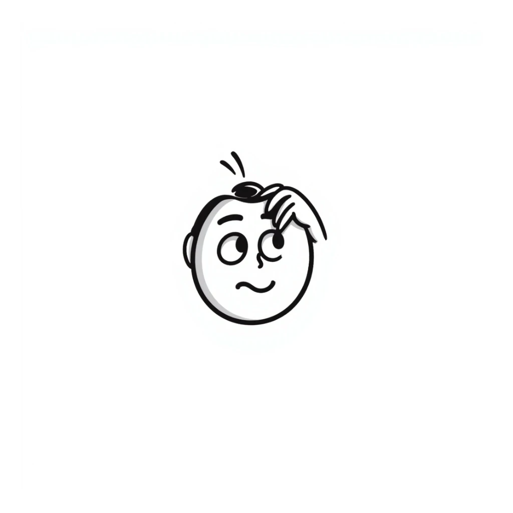 sarcastically smiling emoji with hand on head sticker