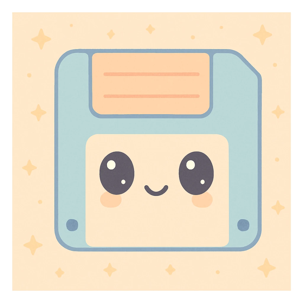 Floppy disk retro-tech aesthetic sticker
