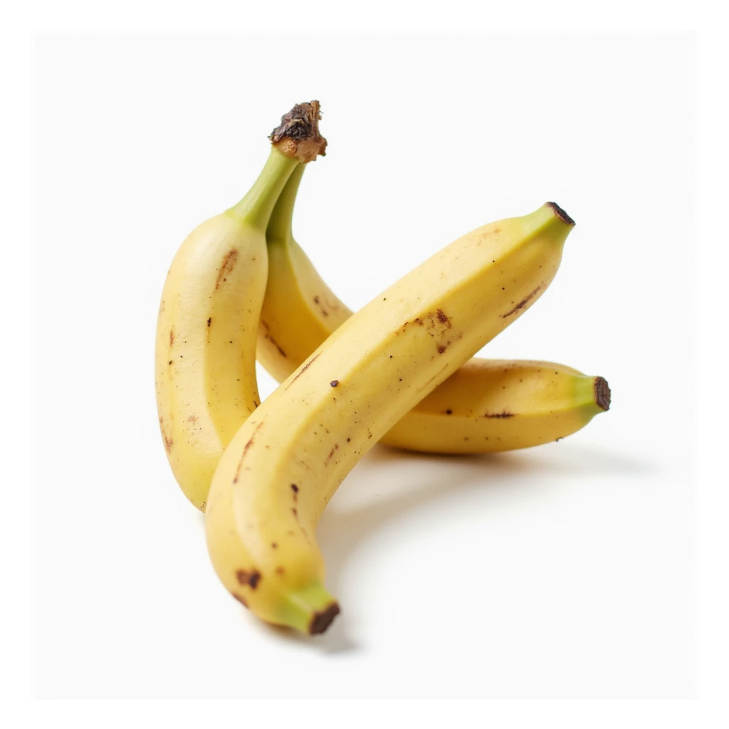 realistic whole banana isolated on white background, natural details, slightly top view sticker