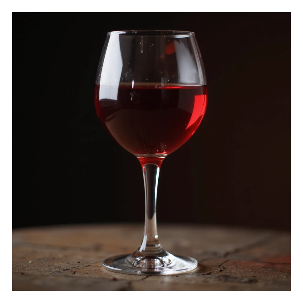 realistic glass of red wine, photorealistic style, transparent background sticker