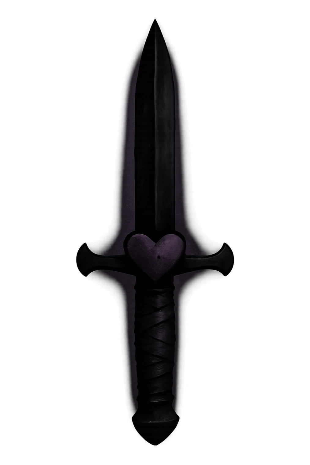 emo-style dagger, black and purple, moody, no background sticker