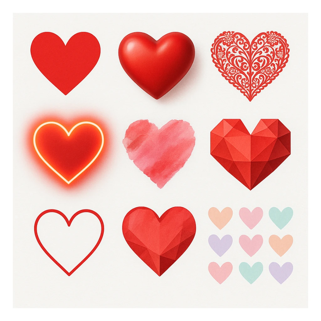 show more heart style sticker