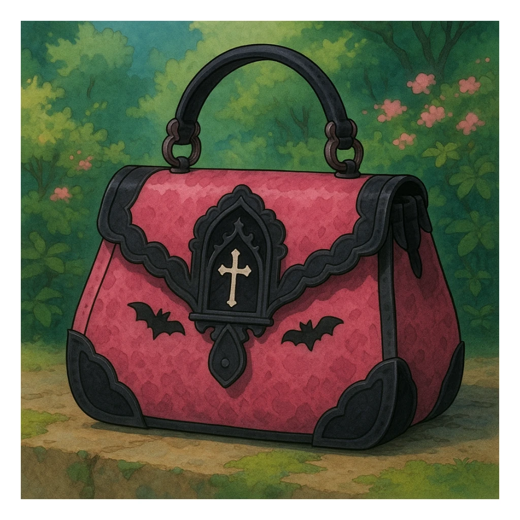 pink and black gothic purse sticker