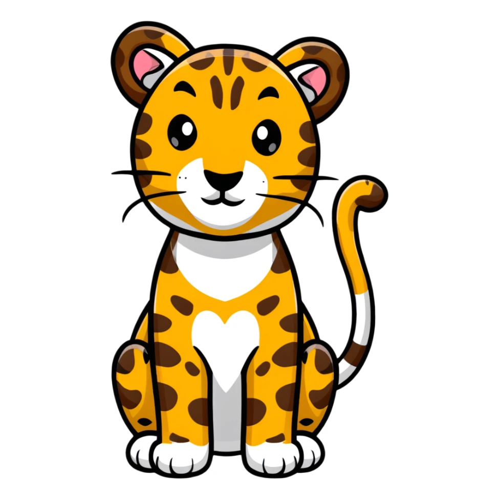 aesthetic leopard paw pointing up with beautiful leopard coloring sticker